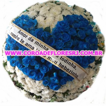 11 - COROA DE CORAÇÃO AZUL  TAMANHO 1,60 X 1,20 